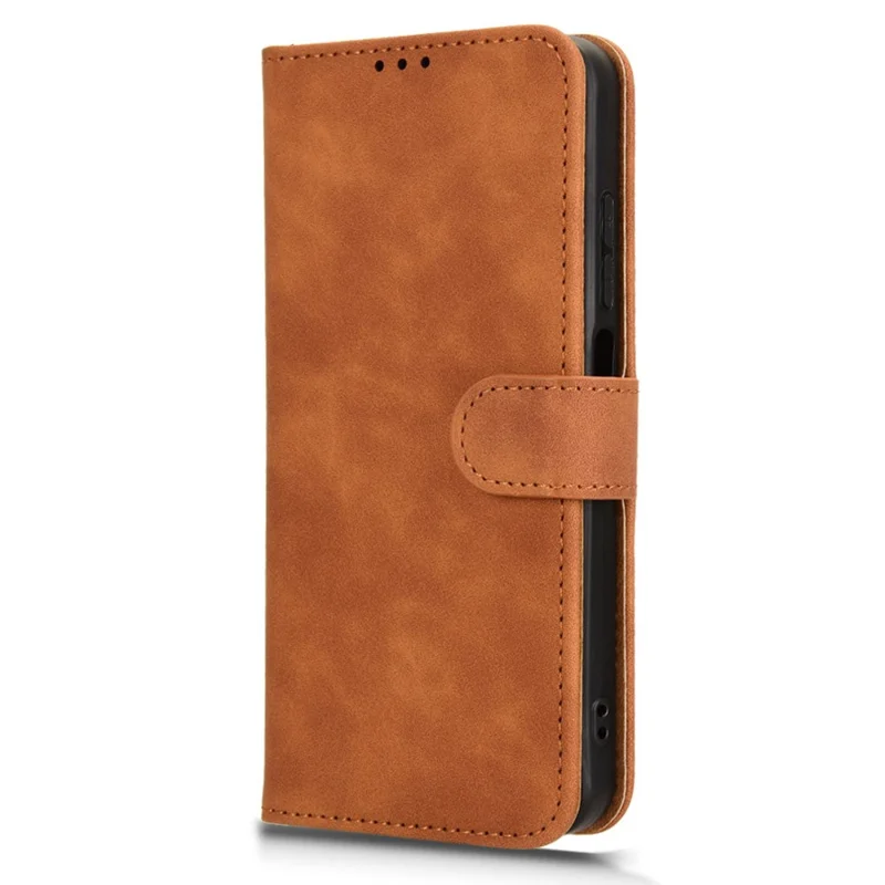 For TECNO Spark Go 2025 / Spark Go 1 / Pop 9 4G Leather Case Skin-Feel Anti-Drop Wallet Flip Phone Cover - Brown