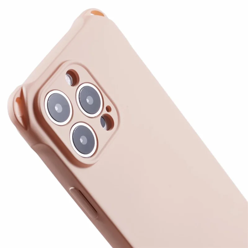 For iPhone 16 Pro Max Case Four Corner Anti Drop TPU Phone Cover with 150cm Hanging Rope - Pink