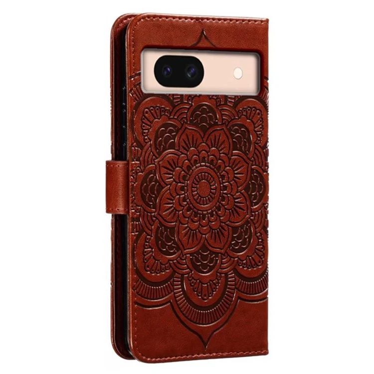 Для Google Pixel 8a Case pu Кожаная Мандала. - Коричневый