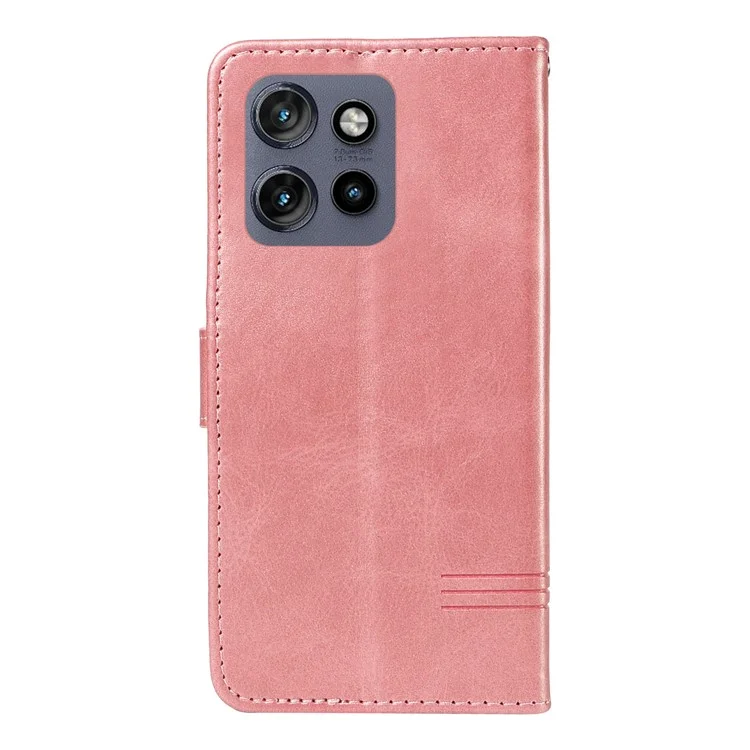 Per Motorola Edge 50 Neo 5G Flip Flip Wallet T-forma Copertina Per Telefono in Pelle - Oro Rosa