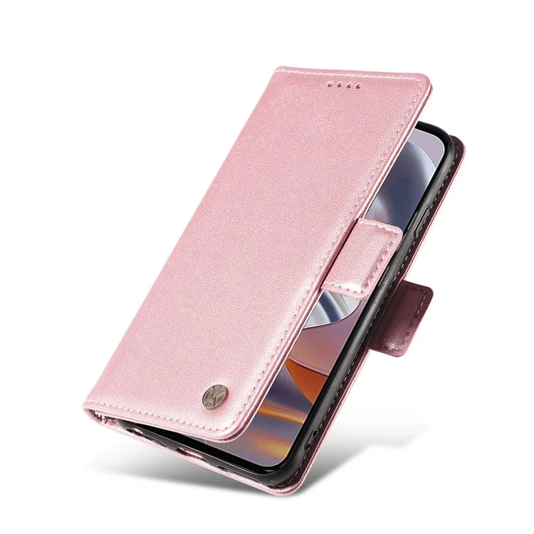 Yikatu Per Motorola Bordo 50 Neo 5g Portafoglio Portafoglio di Copertura Del Telefono in Pelle - Oro Rosa