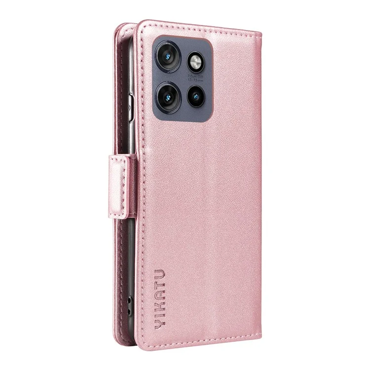 Yikatu Per Motorola Bordo 50 Neo 5g Portafoglio Portafoglio di Copertura Del Telefono in Pelle - Oro Rosa