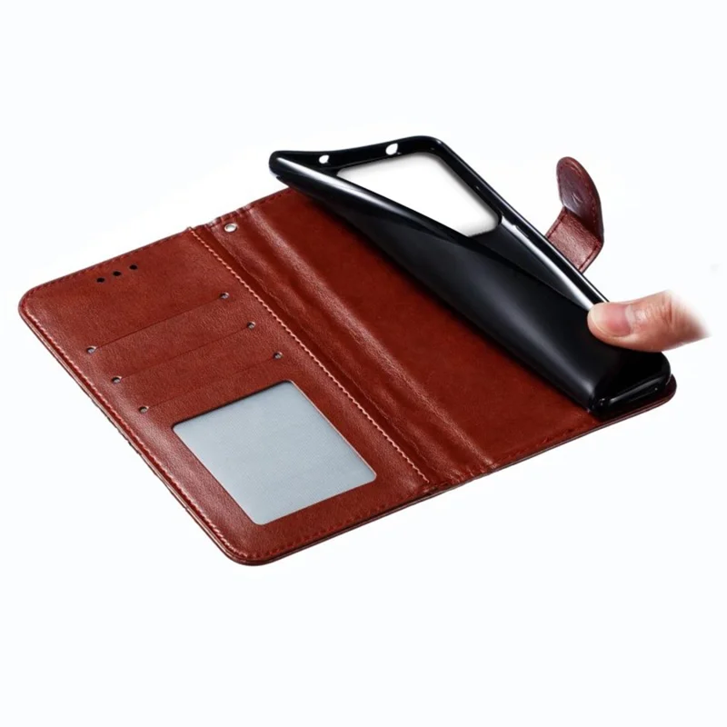 For Motorola Edge 50 Pro 5G Case PU Leather Mandala Imprinted Design Wallet Phone Cover - Brown