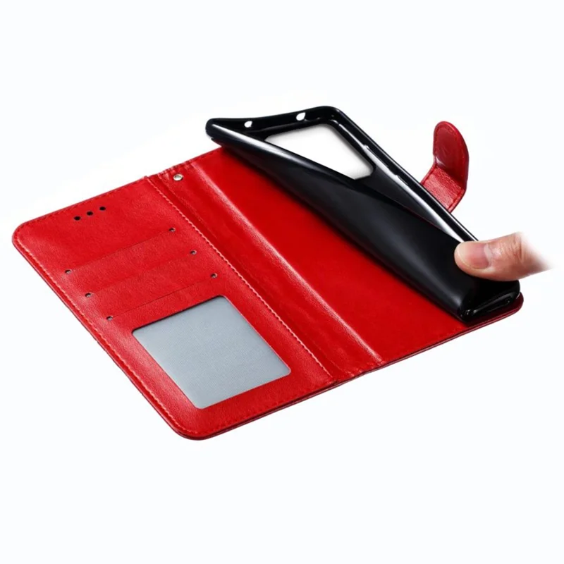 For Motorola Edge 40 Neo 5G Case PU Leather Mandala Imprinted Design Wallet Phone Cover - Red