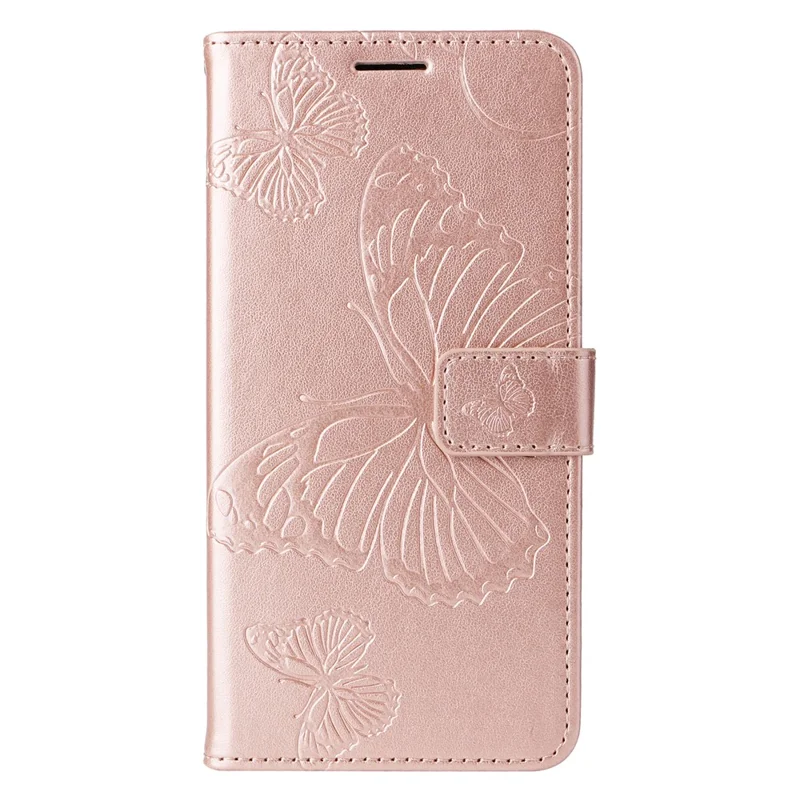 KT Imprimindo Série de Flores 2 Para Motorola Edge 50 Neo 5G Case Butterfly Couro Tampa - Rose Gold