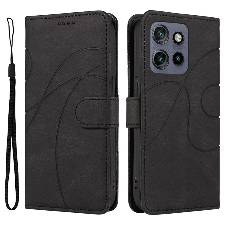 Per Motorola Edge 50 Neo 5G Case Walet Copertura Per Telefono Copertura Curva Copertura Curma Curma - Nero