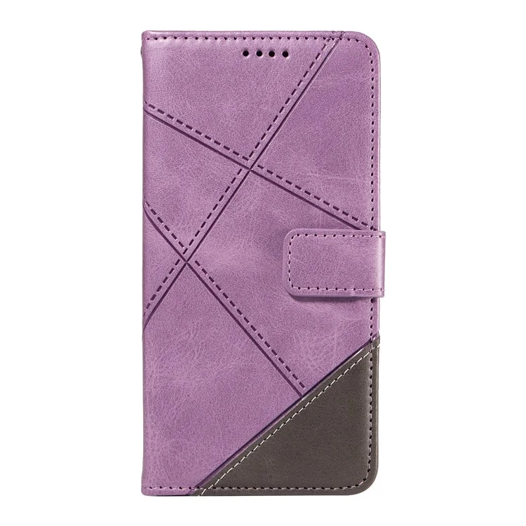 Для Motorola Edge 50 Neo 5g Case Case Geometric Geometric Line Cople Cople Phollet с Ремешком Для Запястья - Фиолетовый