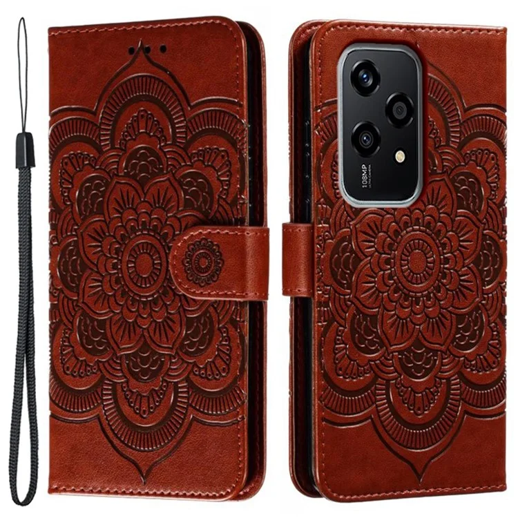 Для Чести 200 Lite Case PU Кожаная Мандала. - Коричневый
