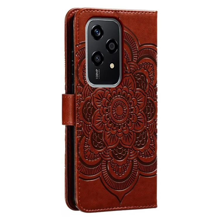 Для Чести 200 Lite Case PU Кожаная Мандала. - Коричневый