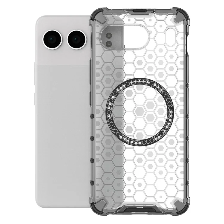 Para OnePlus Nord 4 Case Compatível com MagSafe Design em Favo de Mel TPU+PC Capa de Telefone - Transparente