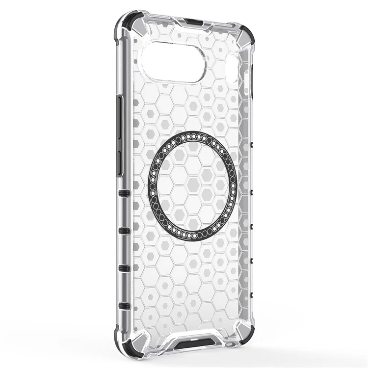 Para OnePlus Nord 4 Case Compatível com MagSafe Design em Favo de Mel TPU+PC Capa de Telefone - Transparente