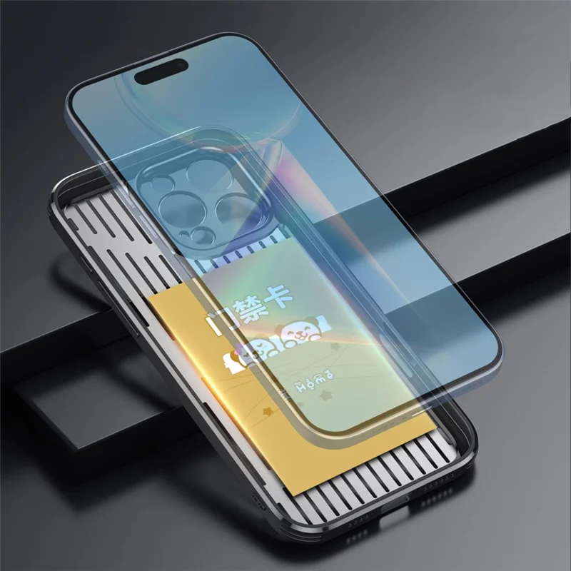 For iPhone 16 Pro Case Back Hollow Heat Dissipation Aluminum Alloy Phone Cover - Silver