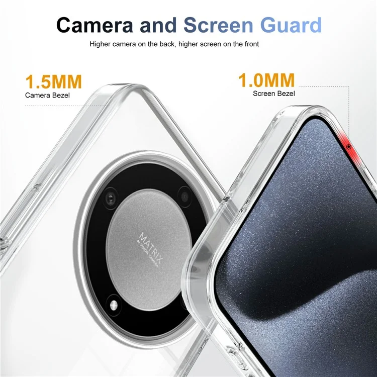 Für Ehren X9a 5G Clear Phone Case TPU PC Anti-schlupf-drop-proof-rückzugabdeckung - Transparent