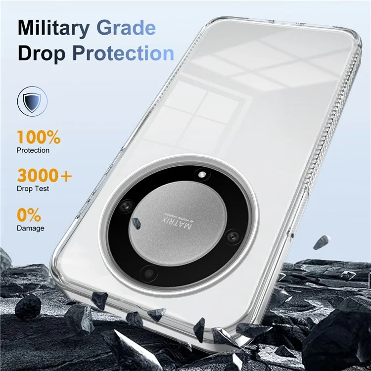 Für Ehren X9a 5G Clear Phone Case TPU PC Anti-schlupf-drop-proof-rückzugabdeckung - Transparent