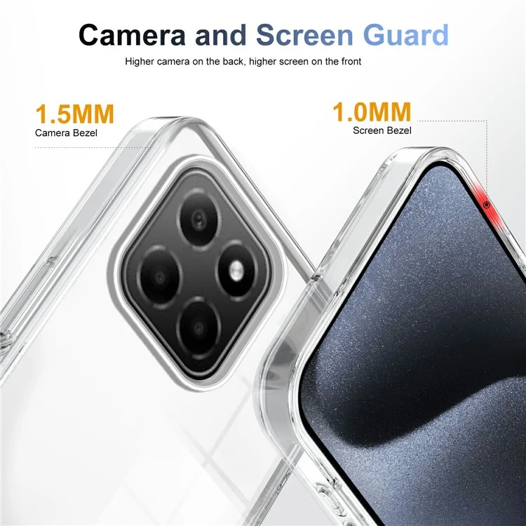 Para Honra X6 4G Caso Claro Capa TPU PC Anti-Slip Prova à Prova de Gotas - Transparente