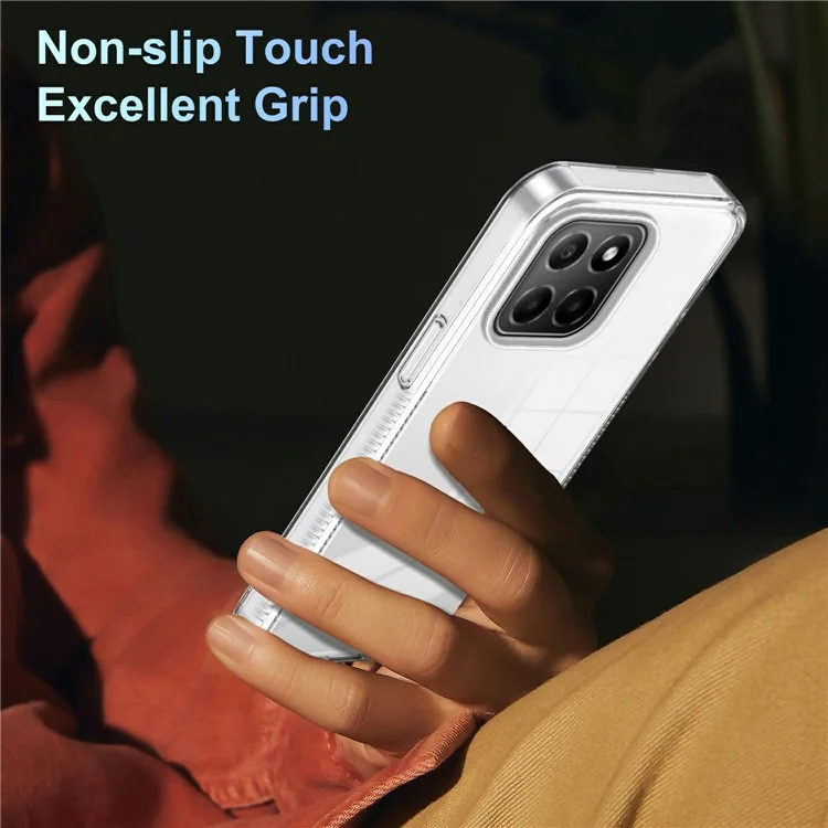 Para Honra X6 4G Caso Claro Capa TPU PC Anti-Slip Prova à Prova de Gotas - Transparente