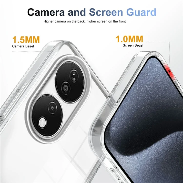 Для Honor X7b 4G Clear Chase Case TPU пк Против Slip Drop-rap-apple - Прозрачный