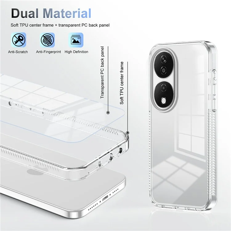 Для Honor X7b 4G Clear Chase Case TPU пк Против Slip Drop-rap-apple - Прозрачный