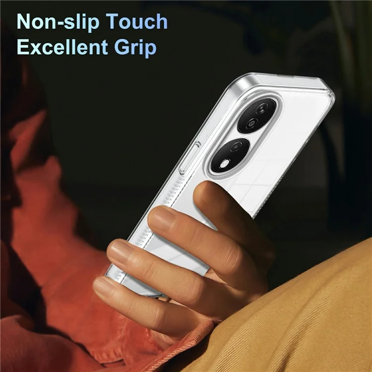 Для Honor X7b 4G Clear Chase Case TPU пк Против Slip Drop-rap-apple - Прозрачный