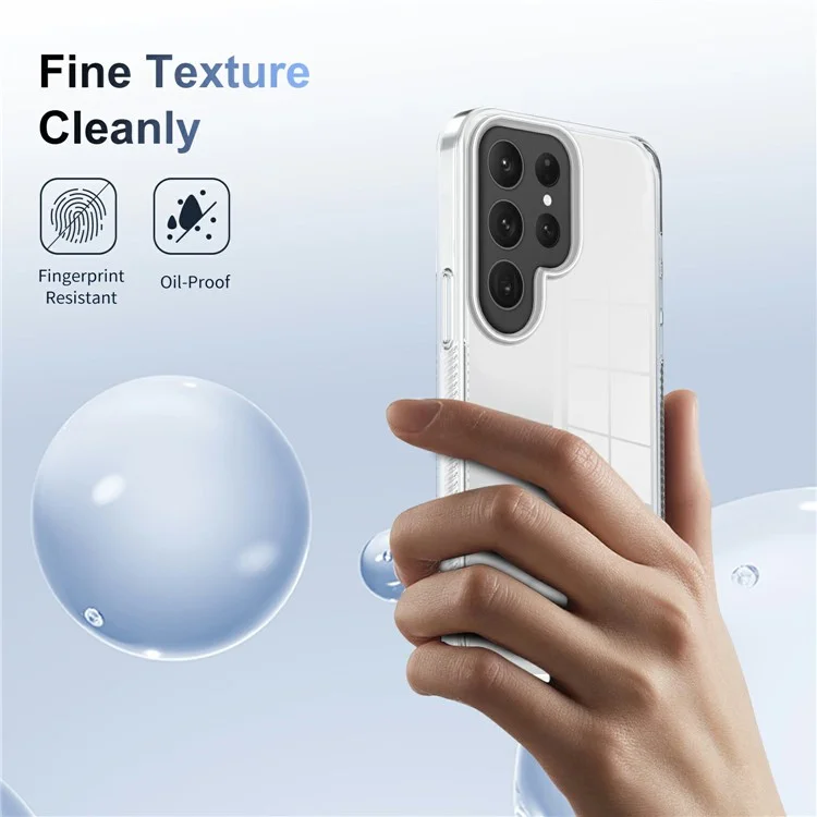 Forsamsung Galaxy S24 Ultra Clear Phone Case TPU PC Anti-Slip Drop-Proof Back Cover - Transparent
