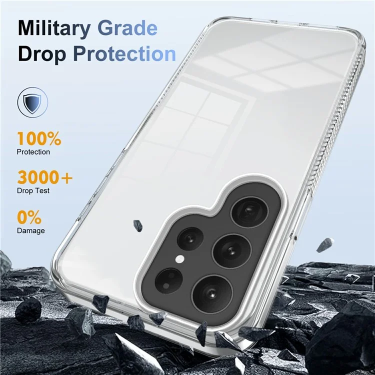 Für Samsung Galaxy S23 Ultra Clear Phone Case TPU PC Anti-schlupf-drop-proof-rückzugabdeckung - Transparent