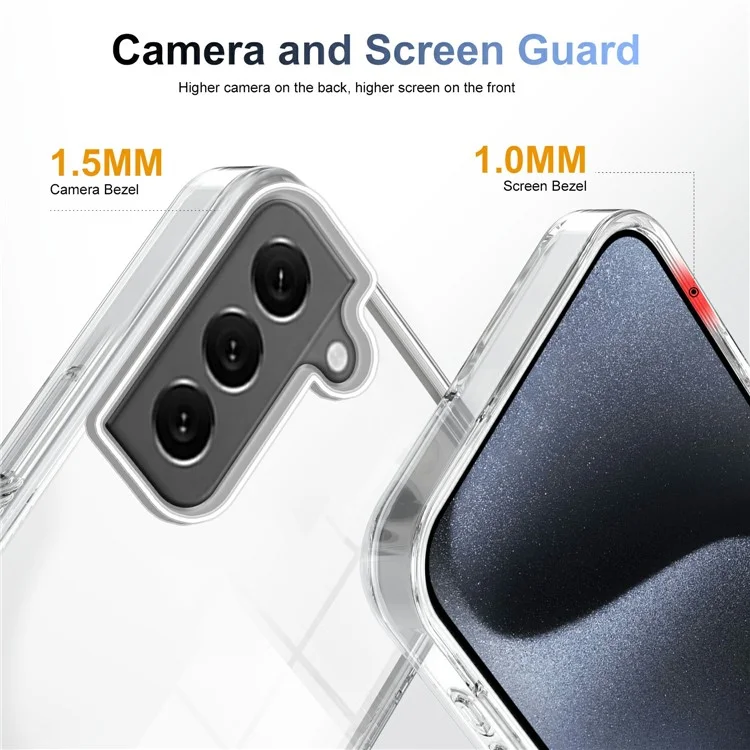 Für Samsung Galaxy S22+ 5G Clear Phone Case TPU PC Anti-slip-drop-proof-rückseite Zurück - Transparent
