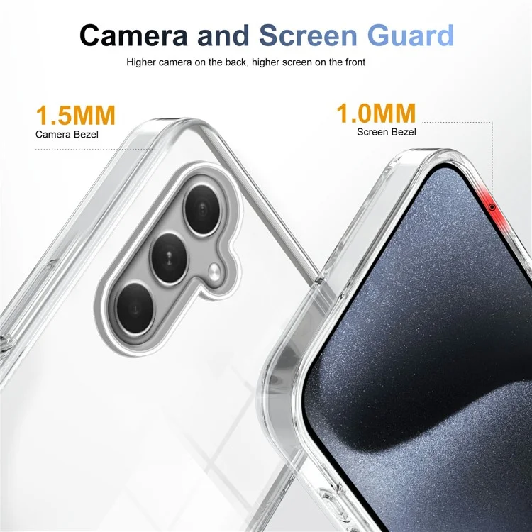 Для Samsung Galaxy A55 5G прозрачный чехол для телефона TPU PC Anti-Slip Drop-Proof Back Cover - прозрачный
