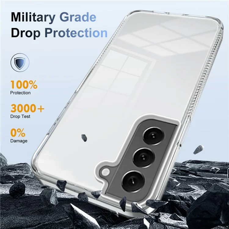 Custodia Trasparente per Samsung Galaxy S22 5G in Policarbonato e TPU, Anti-Scivolo e Anti-Urto