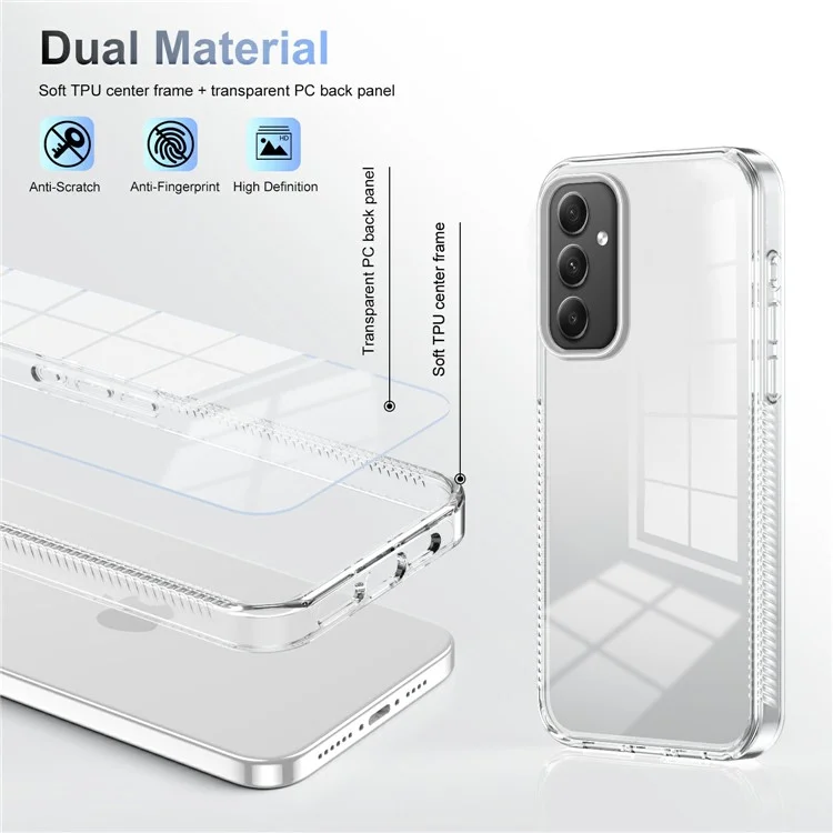 Per Samsung Galaxy A35 5G Clear Case Clear TPU PC Anti-slip Drop-a Prova di Cover - Trasparente
