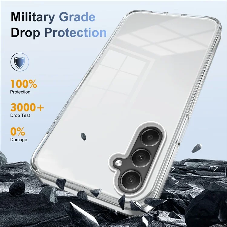 Pour Samsung Galaxy A34 5G Clear Phone Case TPU PC PC Anti-slip Court de Back-sortoh - Transparent