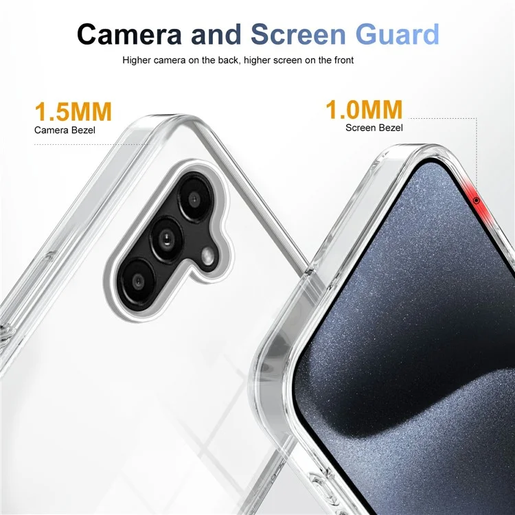 Forsamsung Galaxy A15 4G / 5G Clear Phone Case TPU PC PC Anti-slip Track Back Court - Transparent