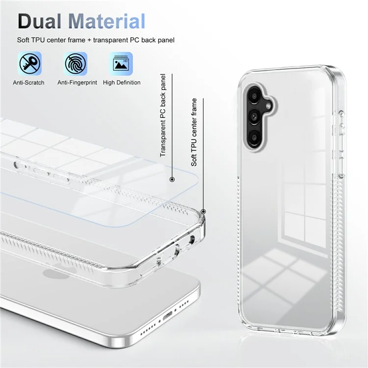 Forsamsung Galaxy A15 4G / 5G Clear Phone Case TPU PC PC Anti-slip Track Back Court - Transparent