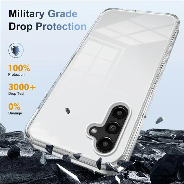 Forsamsung Galaxy A15 4G / 5G Clear Phone Case TPU PC PC Anti-slip Track Back Court - Transparent