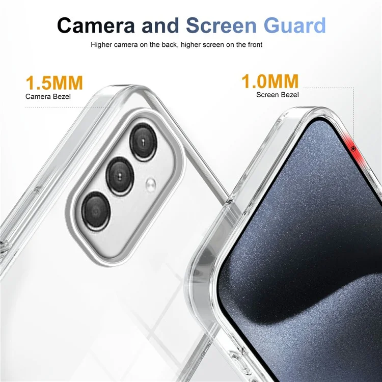 Pour Samsung Galaxy A25 5G (Global) (161,0 x 76,5 x 8,3 mm) Clear Phone Case TPU PC Anti-Slip Drop-Proof Back Cover - Transparent