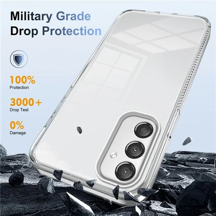 Pour Samsung Galaxy A25 5G (Global) (161,0 x 76,5 x 8,3 mm) Clear Phone Case TPU PC Anti-Slip Drop-Proof Back Cover - Transparent