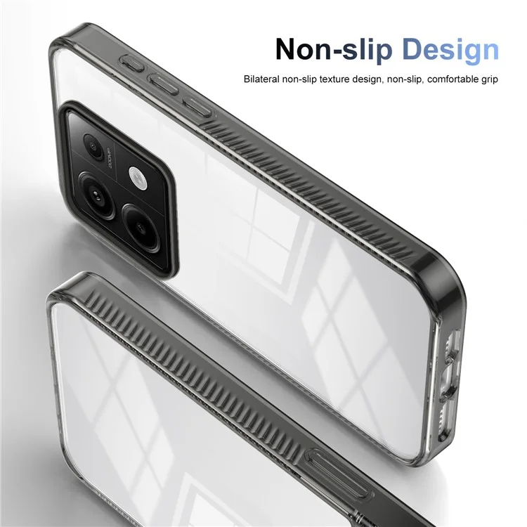 Pour Xiaomi Redmi Note 13 Pro 5G Clear Phone Case TPU TPU PC Anti-slip Couverture de Back-sortoh - Noir