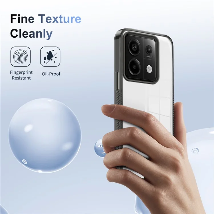 Pour Xiaomi Redmi Note 13 Pro 5G Clear Phone Case TPU TPU PC Anti-slip Couverture de Back-sortoh - Noir