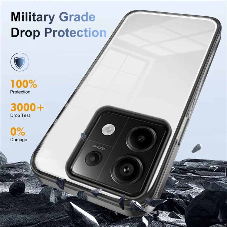 Pour Xiaomi Redmi Note 13 Pro 5G Clear Phone Case TPU TPU PC Anti-slip Couverture de Back-sortoh - Noir
