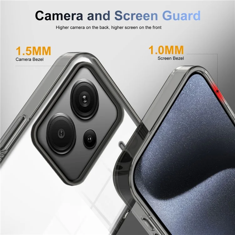 Pour Xiaomi Redmi Note 13 Pro + 5G Clear Telephone Case TPU PC Anti-slip Couverture de Back-sortoh - Noir