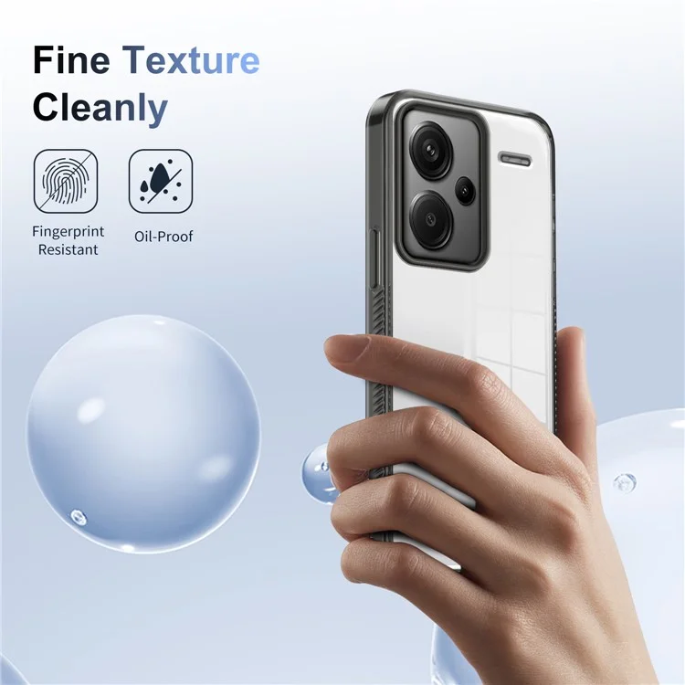 Pour Xiaomi Redmi Note 13 Pro + 5G Clear Telephone Case TPU PC Anti-slip Couverture de Back-sortoh - Noir