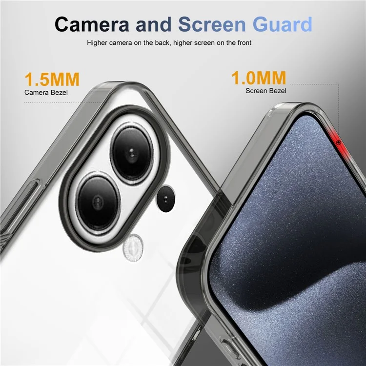 Для Xiaomi Redmi Note 13 4G Clear Chore Case TPU пк Против Пролипа - Черный