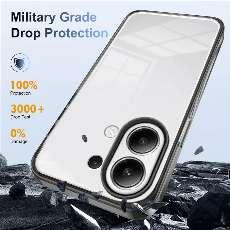 Для Xiaomi Redmi Note 13 4G Clear Chore Case TPU пк Против Пролипа - Черный