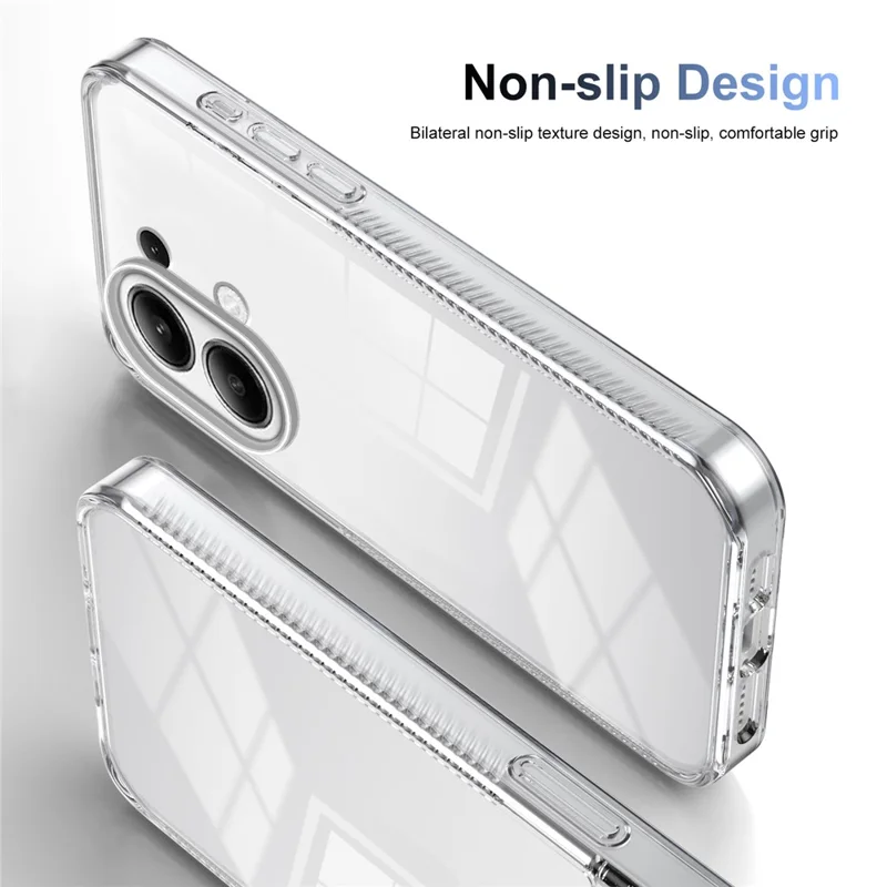 For Xiaomi Redmi Note 13 4G Clear Phone Case TPU PC Anti-Slip Drop-Proof Back Cover - Transparent