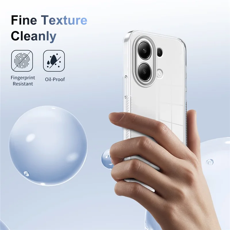 For Xiaomi Redmi Note 13 4G Clear Phone Case TPU PC Anti-Slip Drop-Proof Back Cover - Transparent