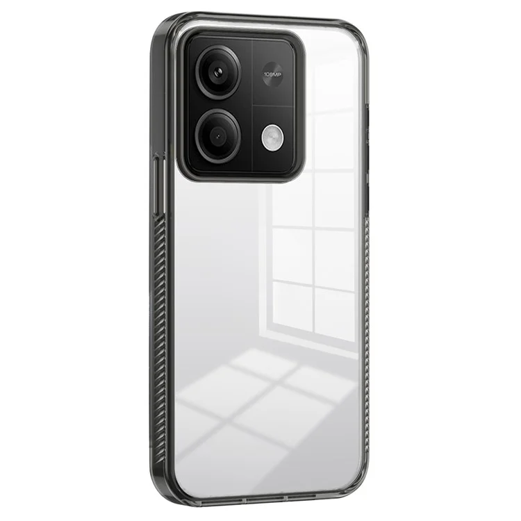 For Xiaomi Redmi Note 13 5G Clear Phone Case TPU PC Anti-Slip Drop-Proof Back Cover - Black