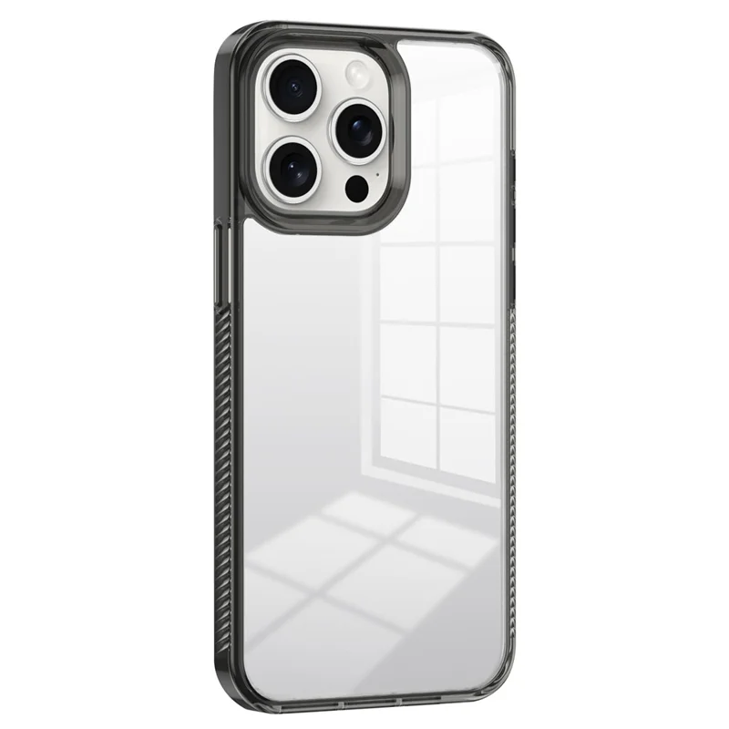Custodia per iPhone 13 Pro 6.1 pollici Clear Phone Case TPU PC Anti-Slip Drop-Proof Back Cover - Nero