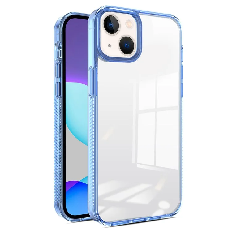 Für Iphone 14 / 13 6,1 Zoll Clear Phone Case TPU PC Anti-slip-drop-sof-rückseite Abdeckung - Himmelblau