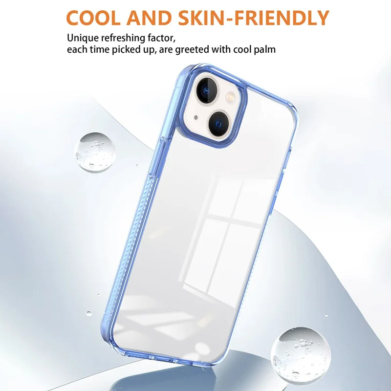 For iPhone 14 / 13 6.1 inch Clear Phone Case TPU PC Anti-Slip Drop-Proof Back Cover - Transparent