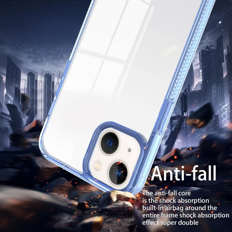 For iPhone 14 / 13 6.1 inch Clear Phone Case TPU PC Anti-Slip Drop-Proof Back Cover - Transparent