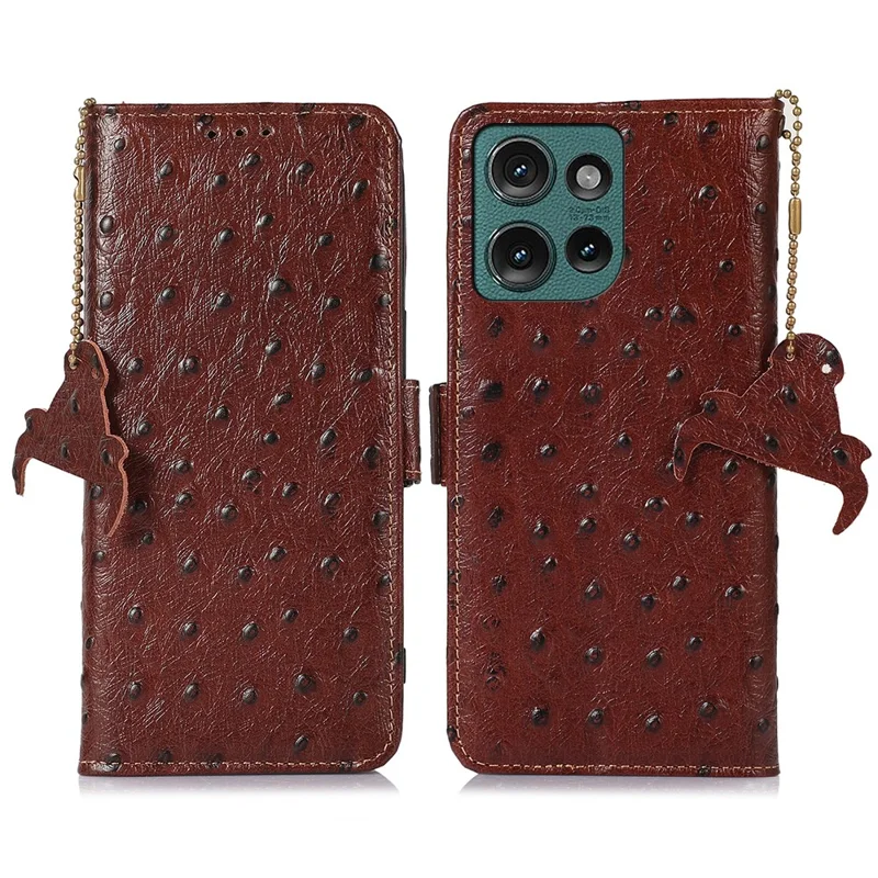 Pour Motorola Edge 50 Neo 5G Case RFID Block - Café